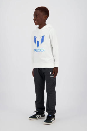 hoodie + joggingbroek donkergrijs/wit