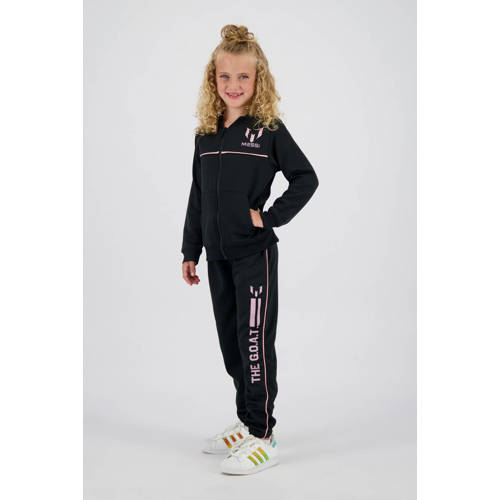 Messi sweatvest + joggingbroek zwart/roze afbeelding