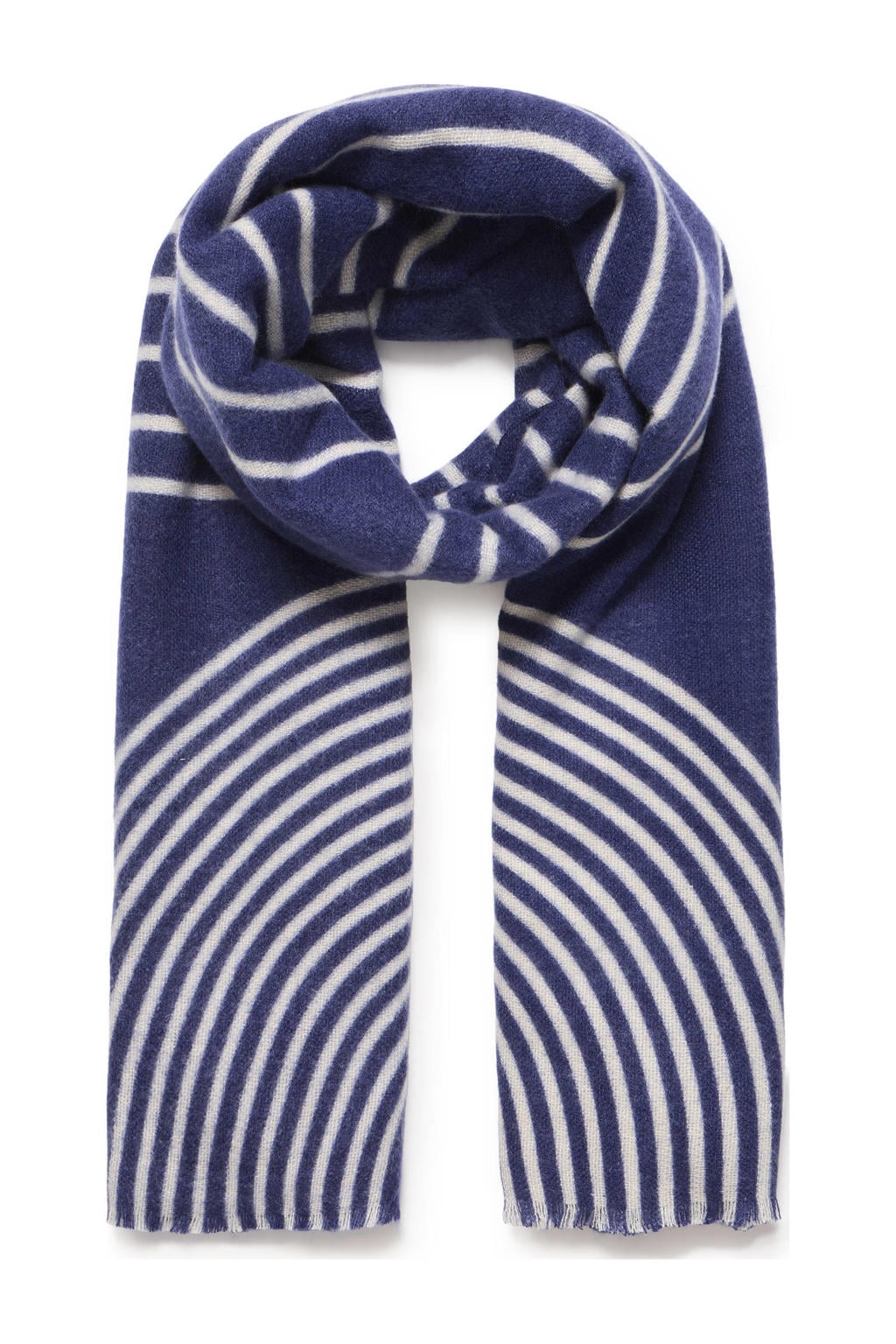 ICHI gestreepte sjaal IALANA blauw