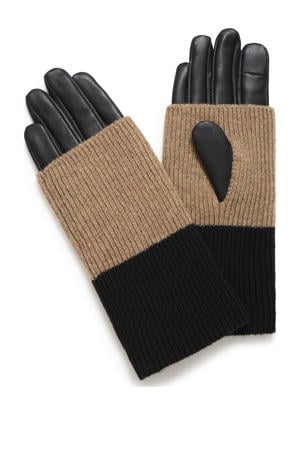leren handschoenen IAMADISON zwart/bruin