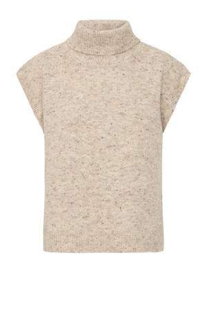 mouwloze poncho beige