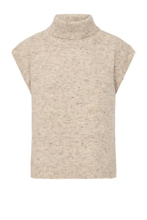 mouwloze poncho beige