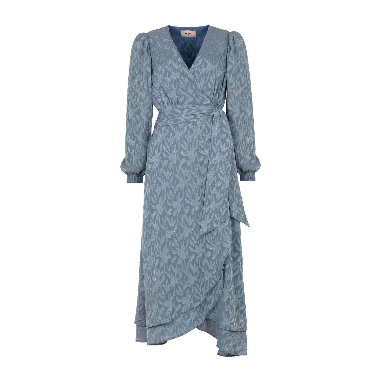 Freebird wikkel- overslagjurk blauw