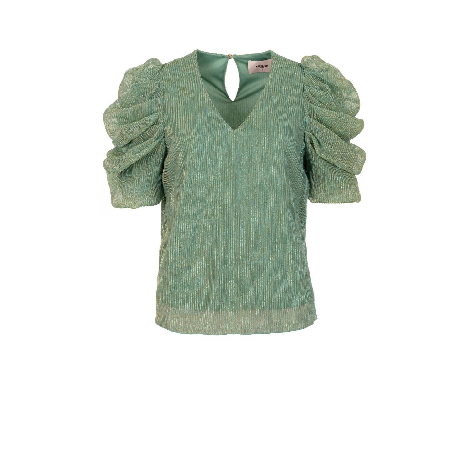 Freebird top groen met lurex