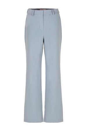 wide leg regular waist pantalon lichtblauw