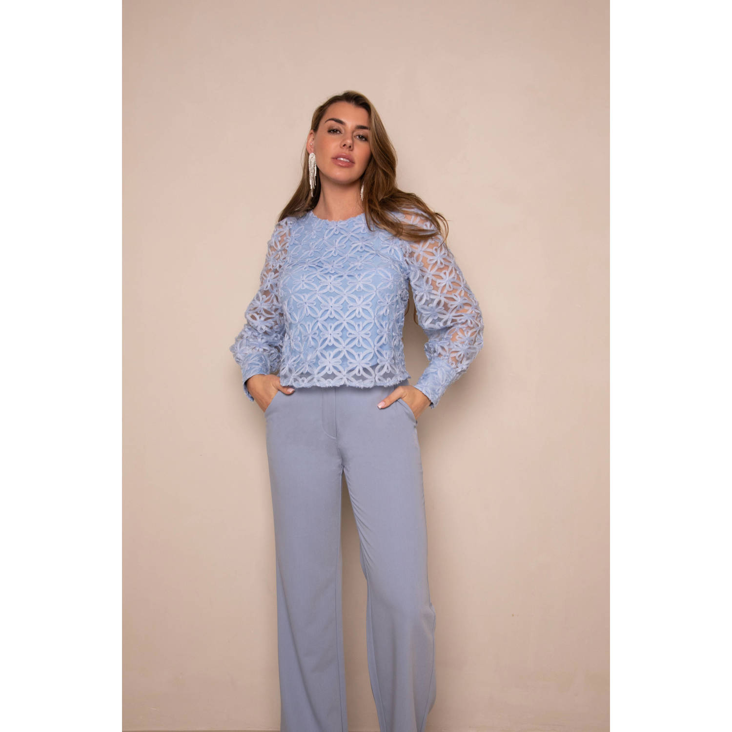 Freebird blousetop lichtblauw