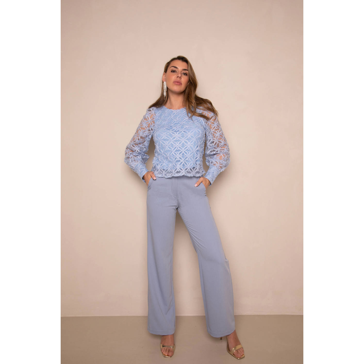 Freebird blousetop lichtblauw