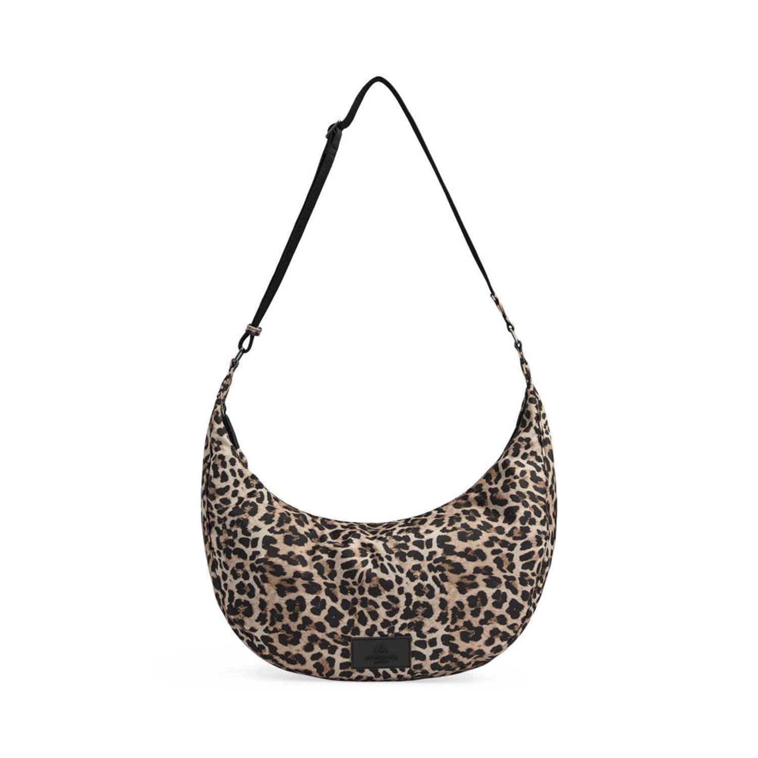 Markberg crossbody tas met panterprint Liga bruin