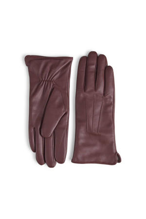 leren handschoenen Carianna burgundy
