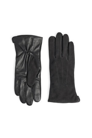 suede handschoenen Carianna zwart