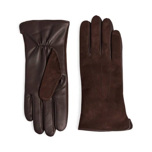 Markberg suede handschoenen Carianna donkerbruin afbeelding
