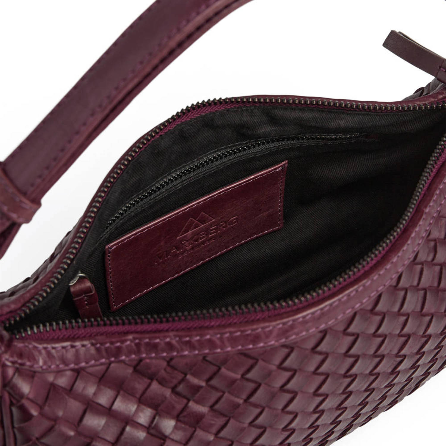 Markberg leren schoudertas Mini Muse donkerrood