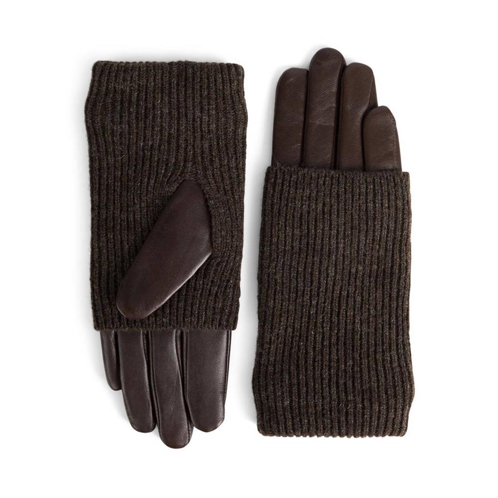 Markberg leren handschoenen Helly donkerbruin