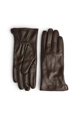 leren handschoenen Carianna donkerbruin