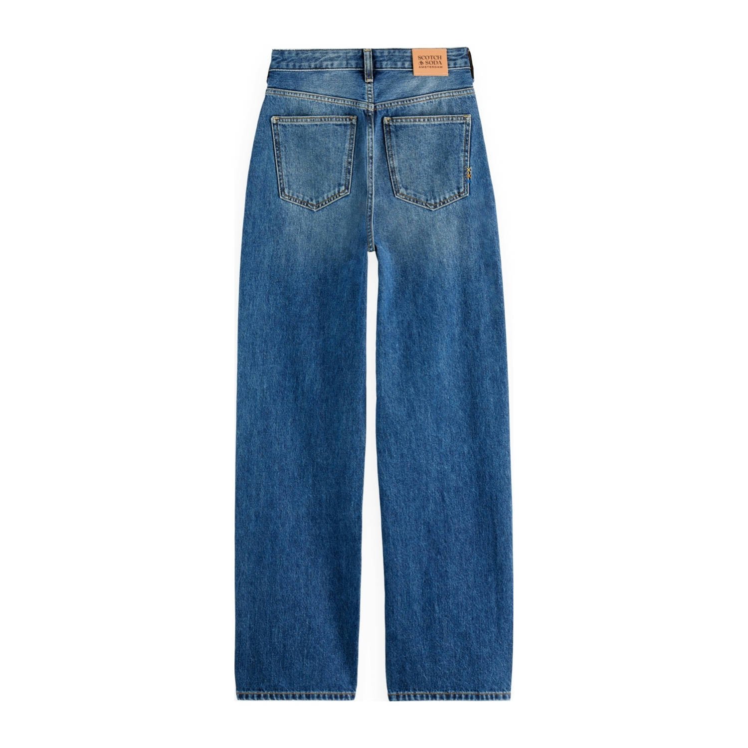 Scotch & Soda high waist straight leg jeans medium blue denim