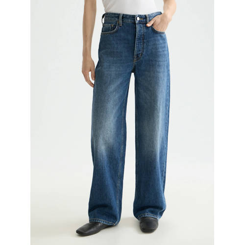 Scotch & Soda high waist straight leg jeans medium blue denim afbeelding