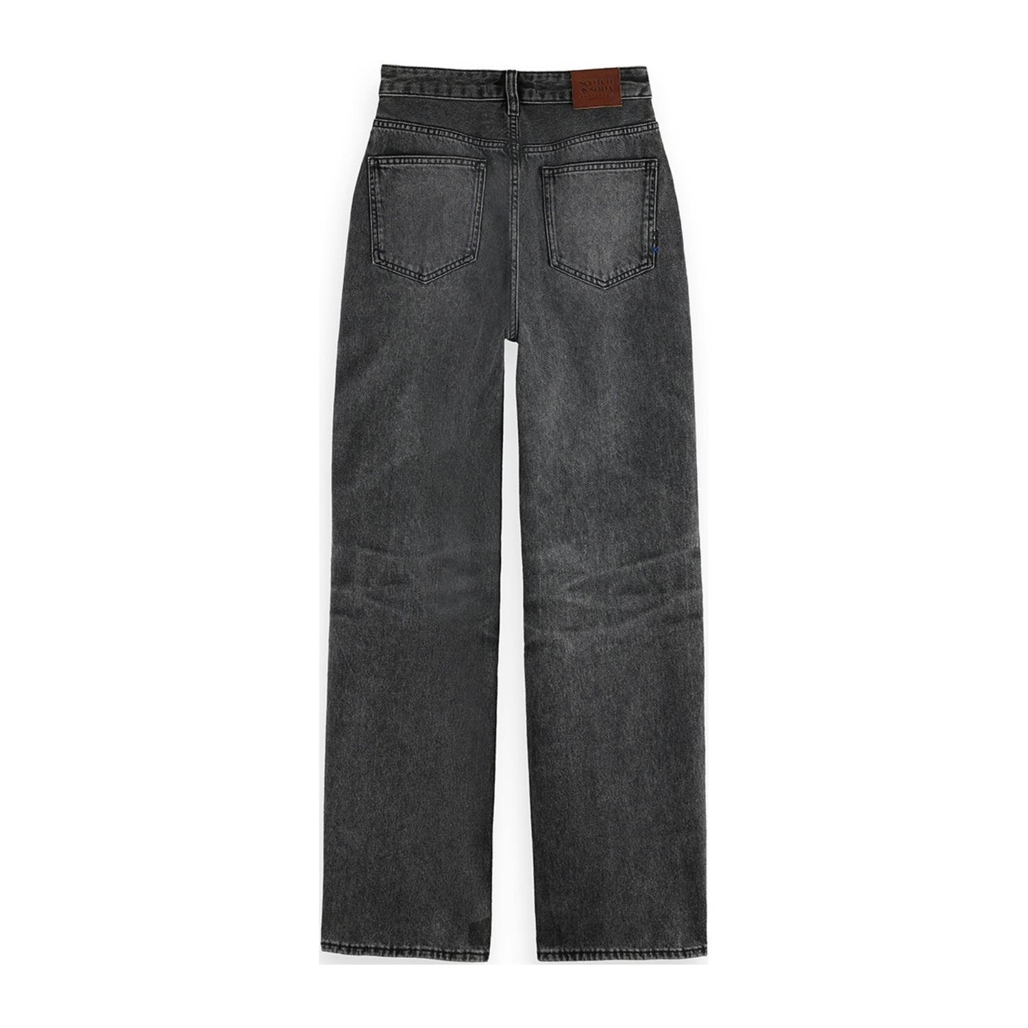 Scotch & Soda high waist straight leg jeans zwart