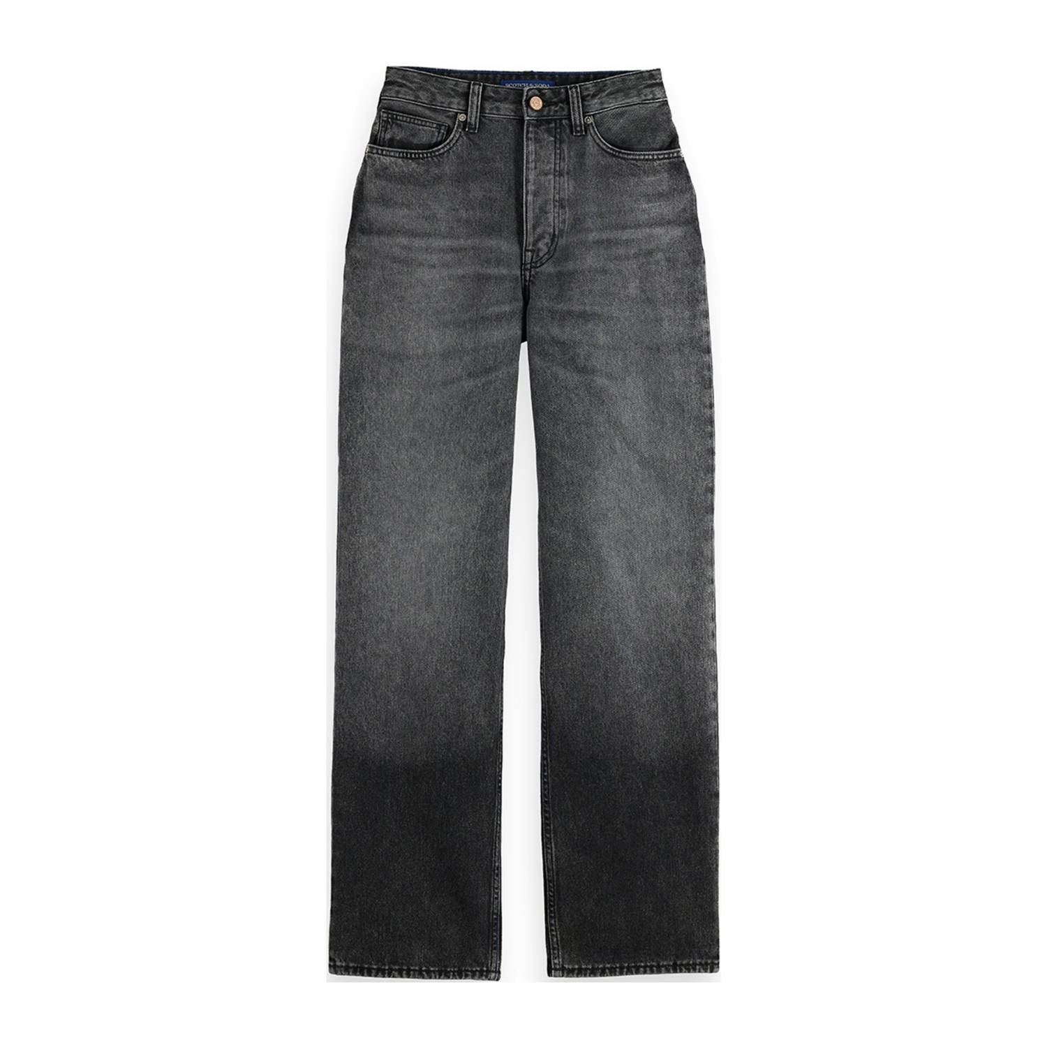 Scotch & Soda high waist straight leg jeans zwart