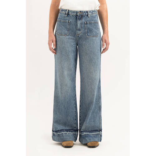 Florez wide leg jeans medium blue denim afbeelding