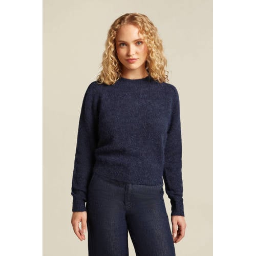Beaumont trui met wol donkerblauw gebreid afbeelding