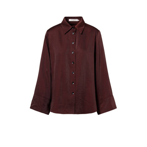 Beaumont satijnen blouse donkerrood afbeelding