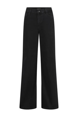 high waist wide leg jeans black denim