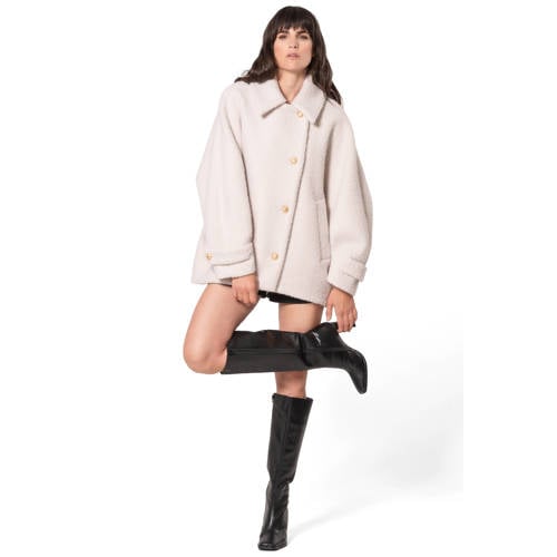 Giacomo bouclé trenchcoat bruin afbeelding