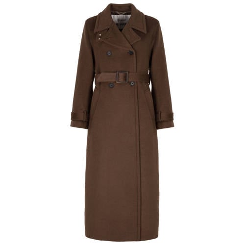 Giacomo wollen trenchcoat donkerbruin afbeelding