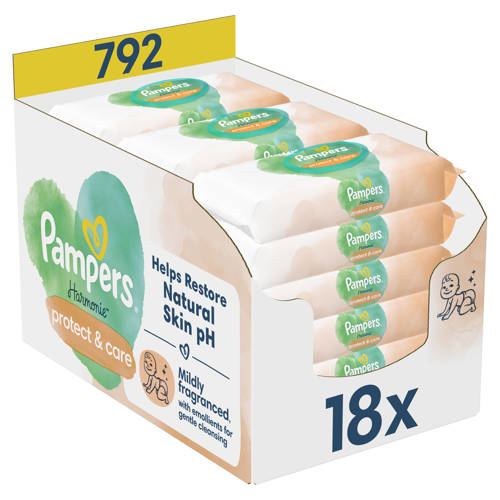 Pampers Harmonie Protect & Care Billendoekjes - 792 stuks afbeelding