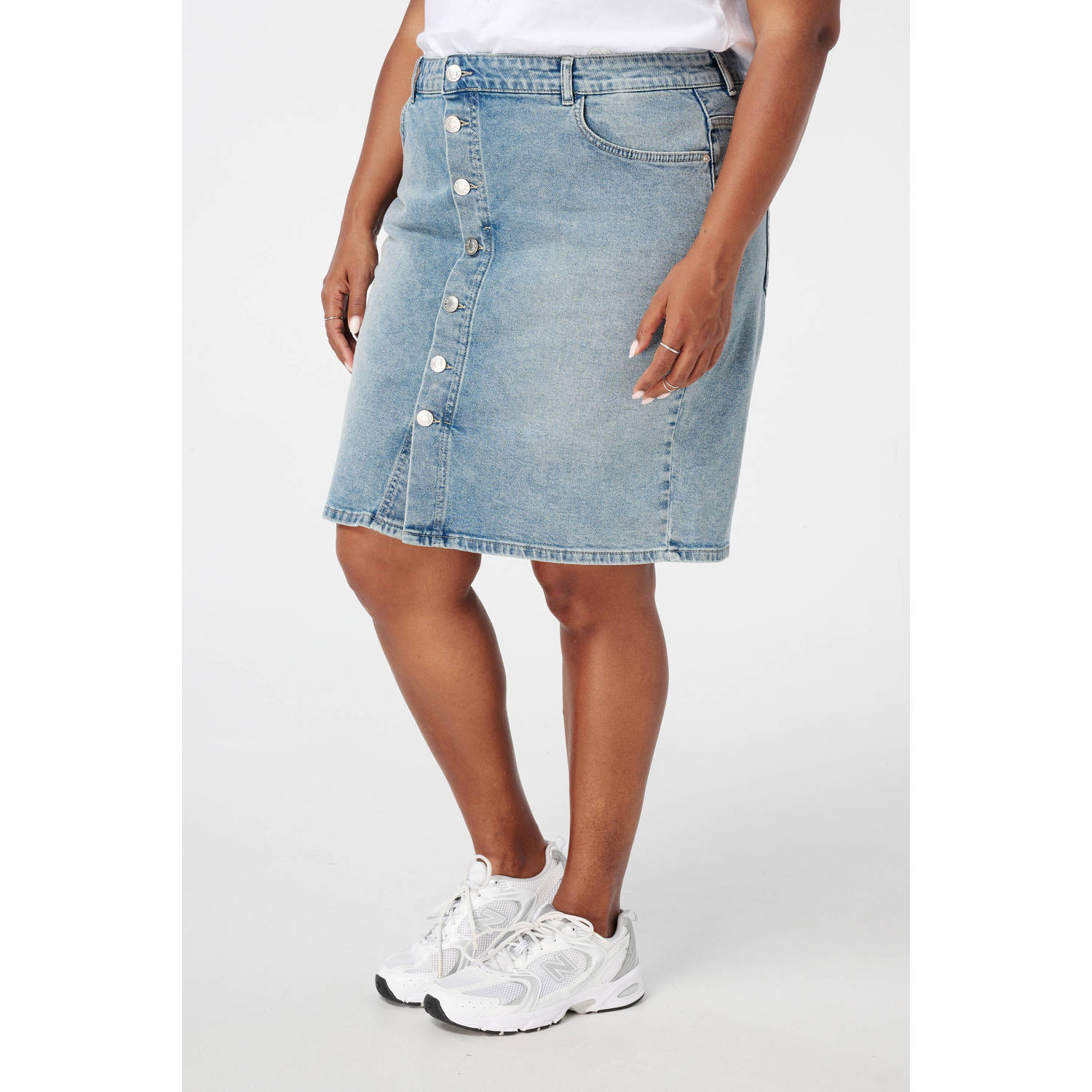 MS Mode denim spijkerrok medium blue denim