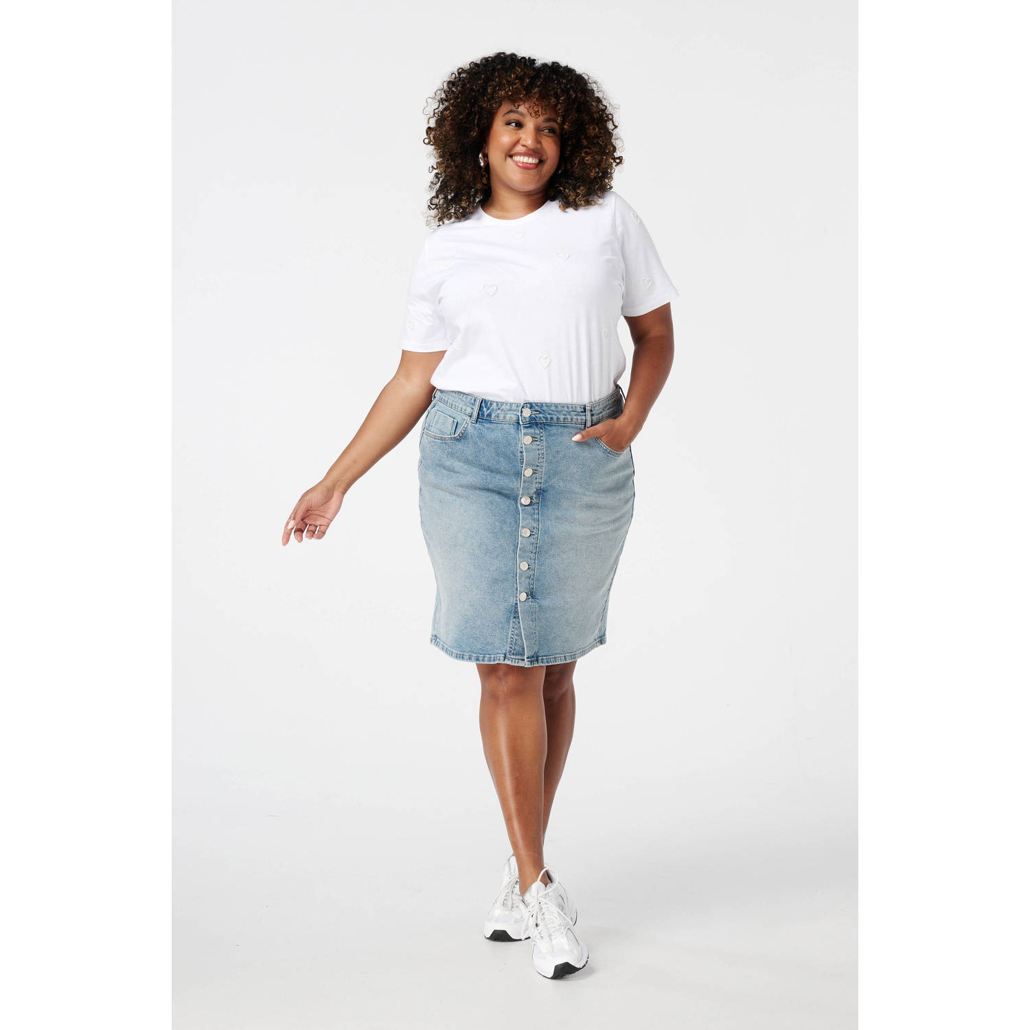 MS Mode denim spijkerrok medium blue denim