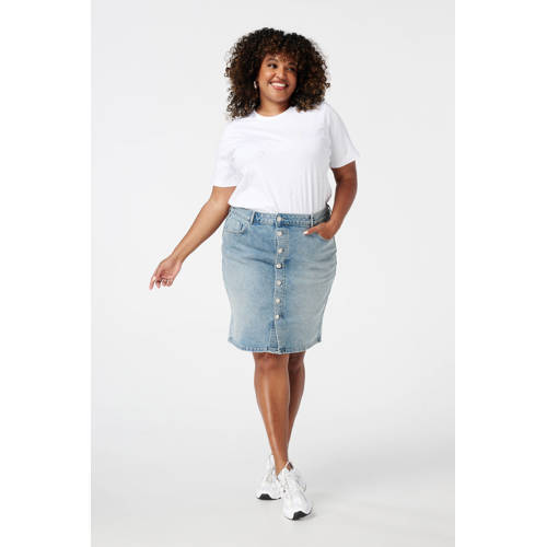 MS Mode denim spijkerrok medium blue denim afbeelding