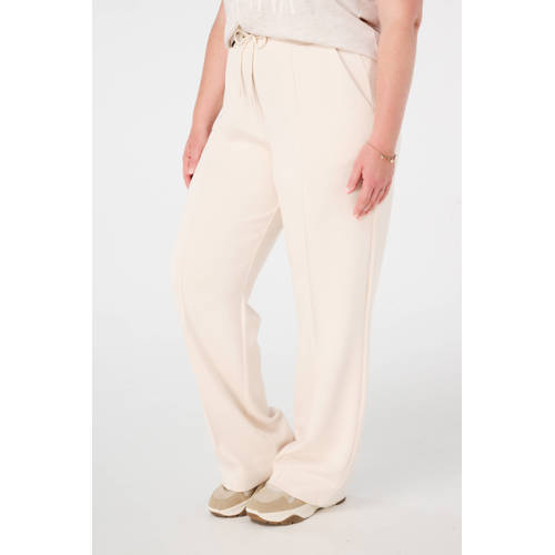 MS Mode wide leg regular waist broek ecru afbeelding