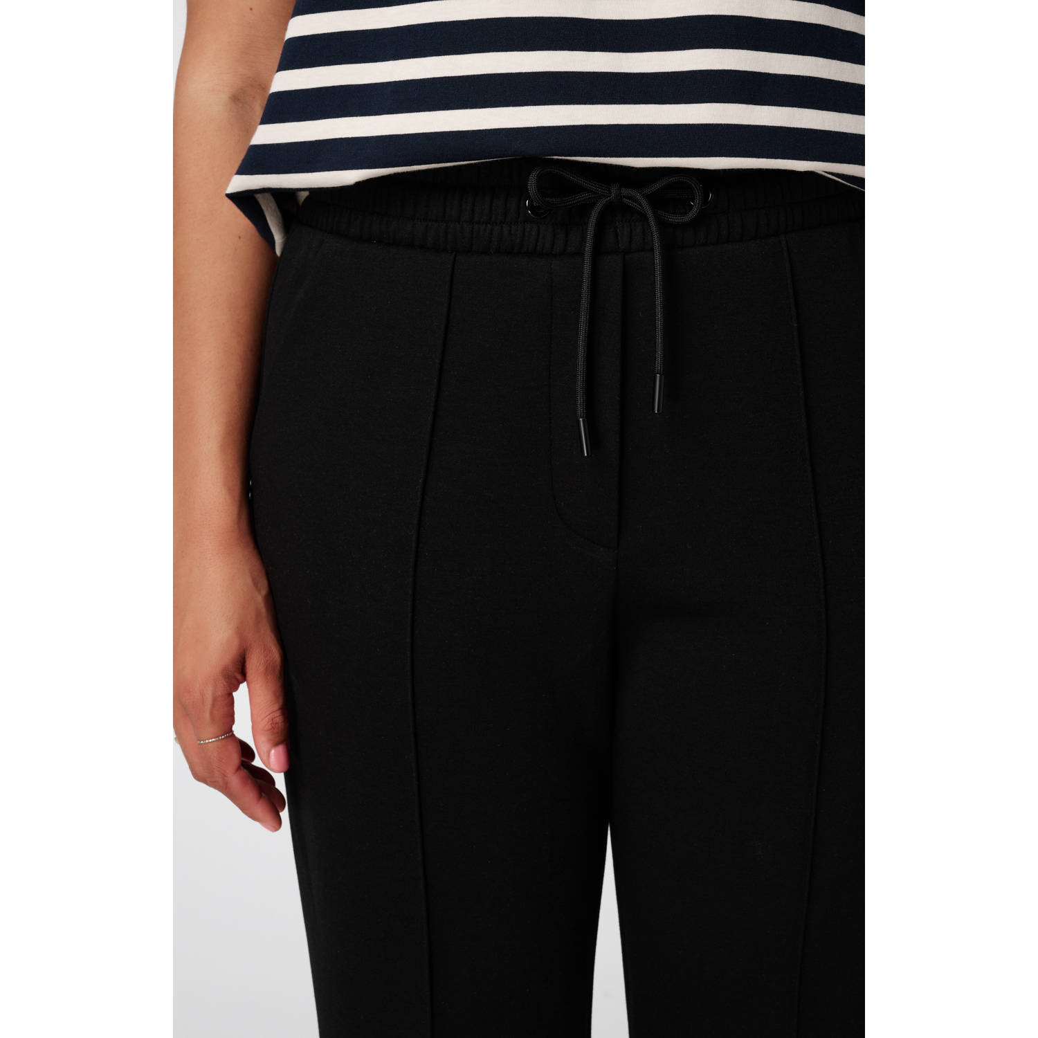 MS Mode wide leg regular waist broek zwart