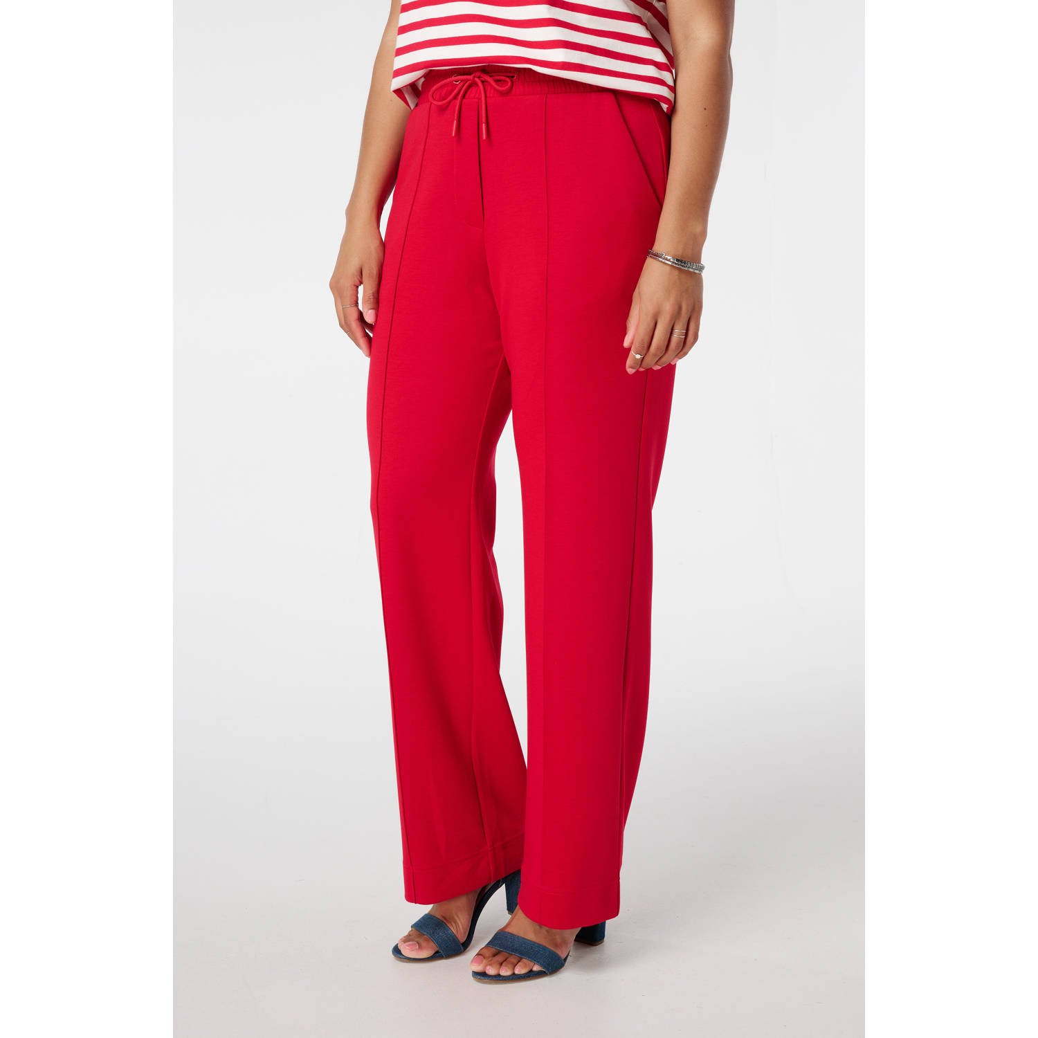 MS Mode wide leg regular waist broek rood