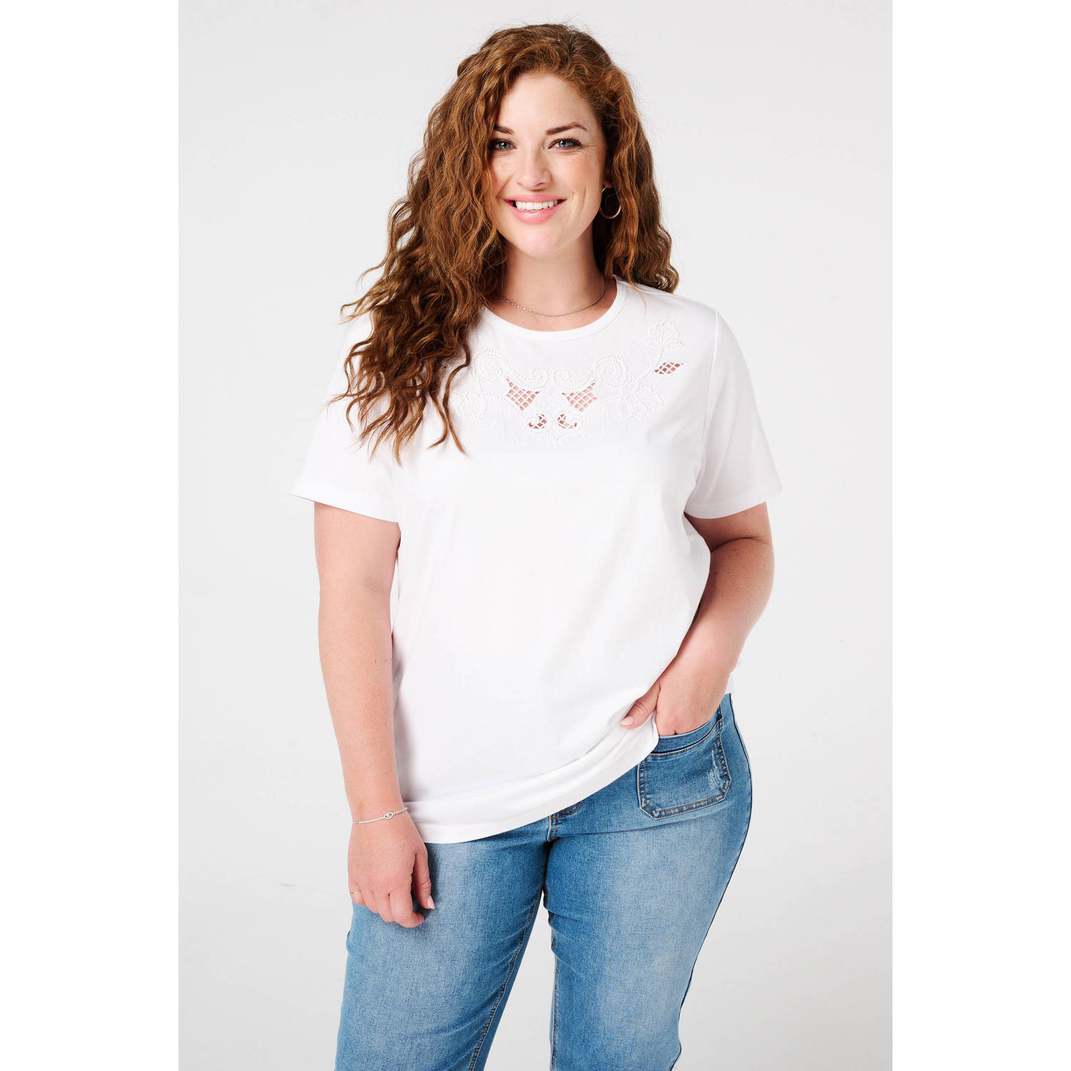MS Mode top wit broderie