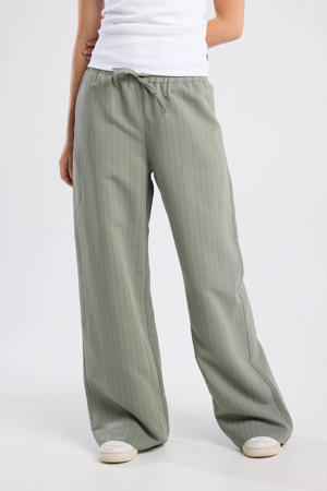 wide leg high waist broek groen