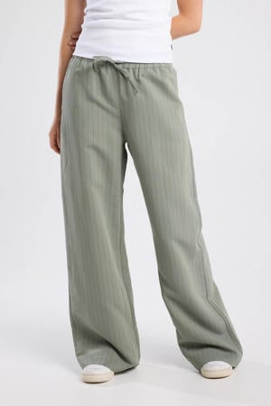 wide leg high waist broek groen