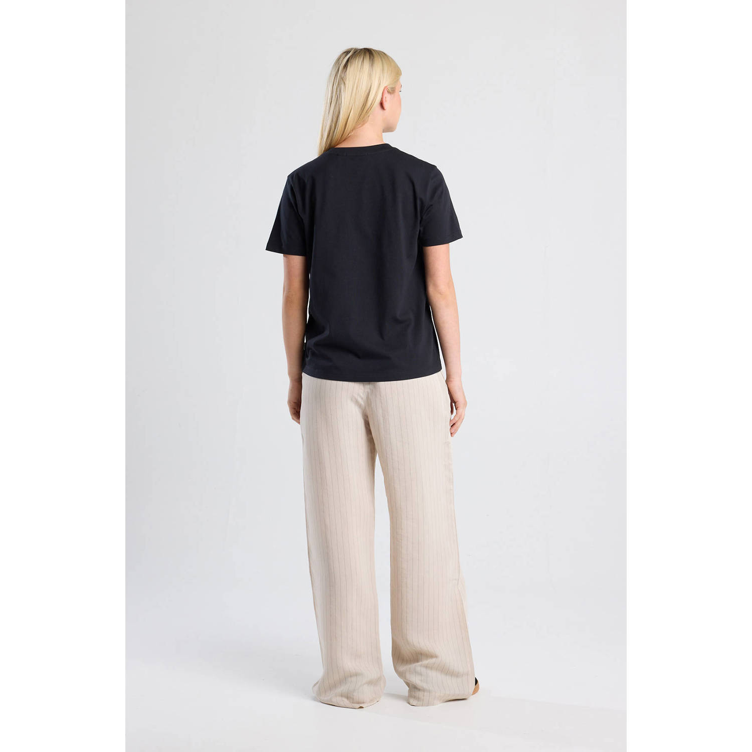 America Today wide leg high waist broek ecru