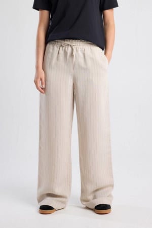 wide leg high waist broek ecru