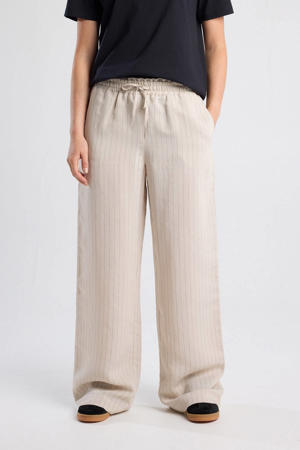 wide leg high waist broek ecru