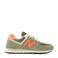 New Balance 574 sneakers olijfgroen/oranje