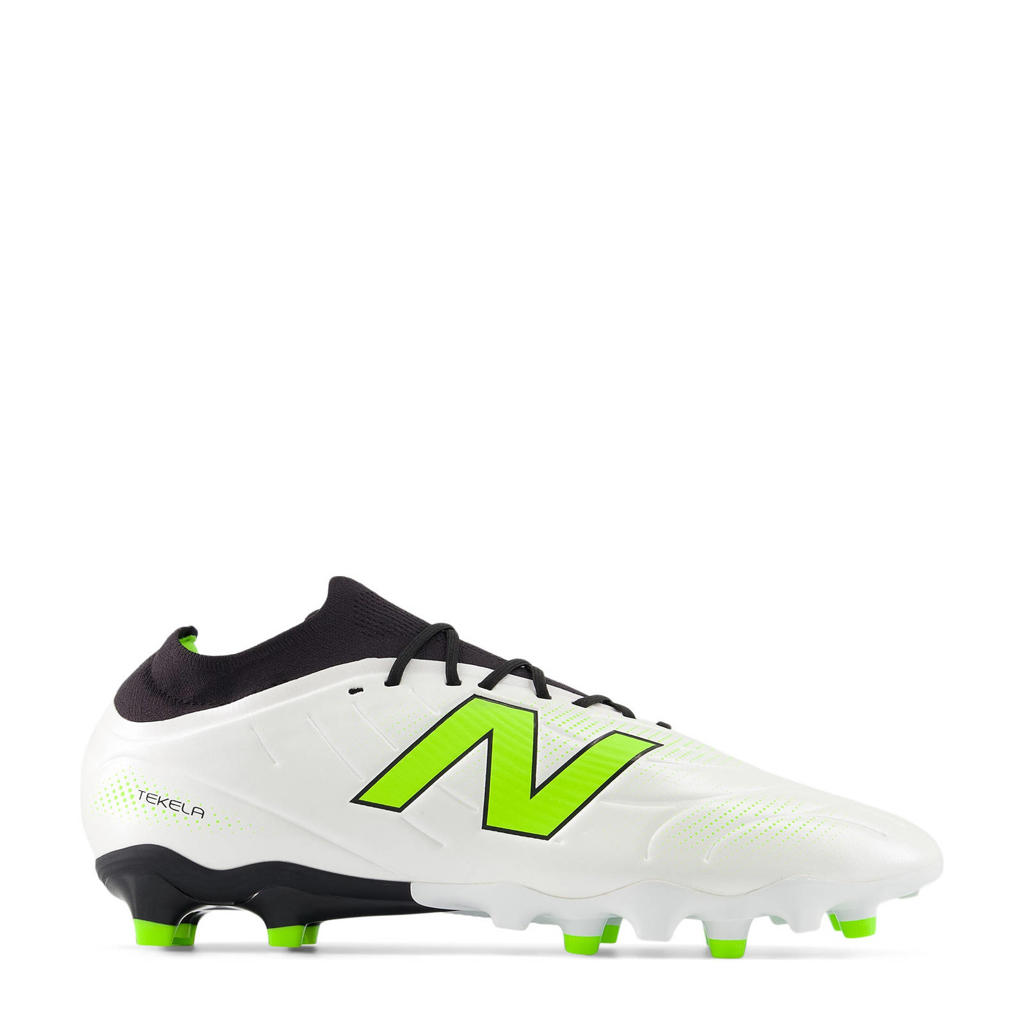 Wit en gele unisex New Balance Tekela Magique V Senior voetbalschoenen van imitatieleer/voering: mesh/voetbed: eva