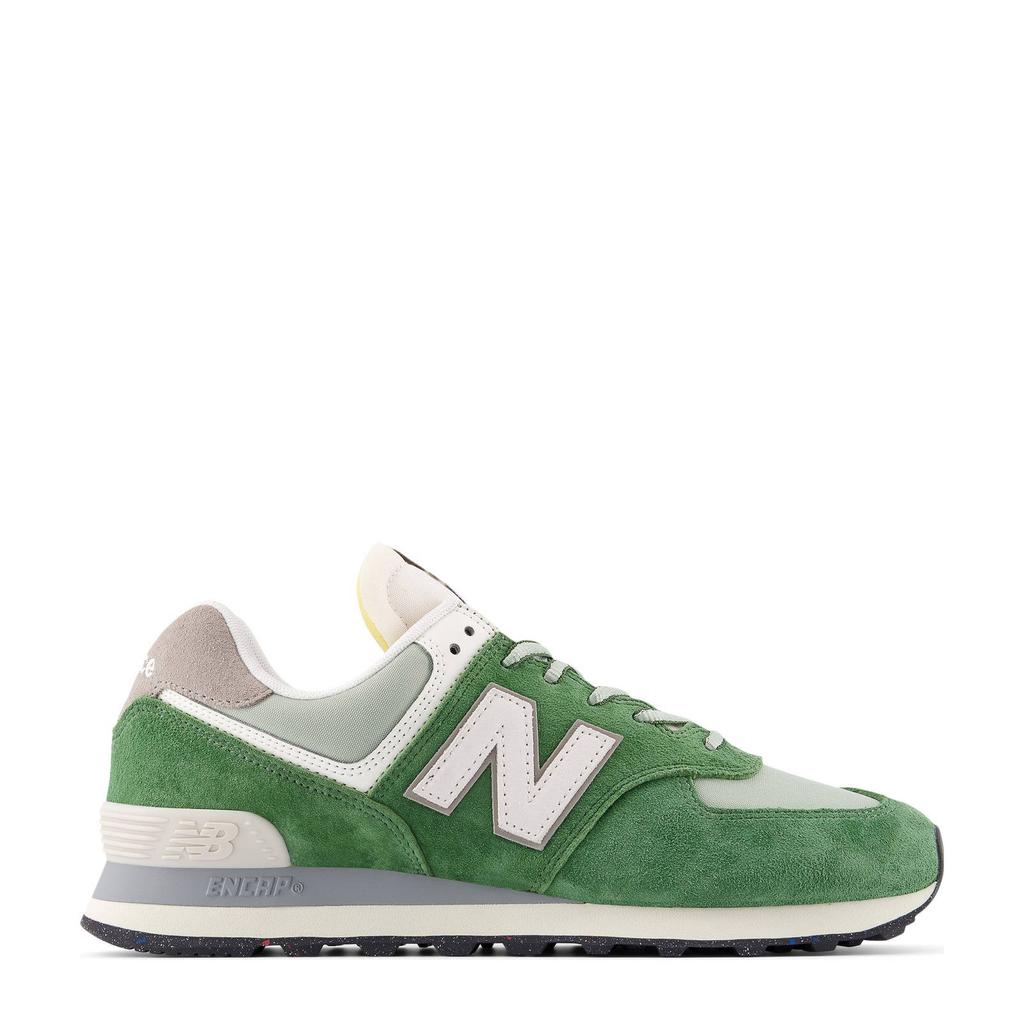 Groen en witte unisex New Balance 574 sneakers van mesh-suéde/voering: mesh/voetbed: eva met veters