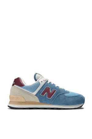574  sneakers lichtblauw/zand/donkerrood