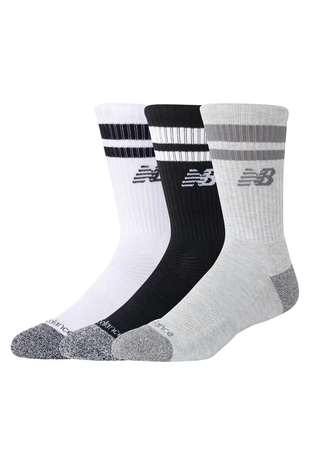 New Balance sokken Active Stripe - wit/zwart/grijs (set van 3)