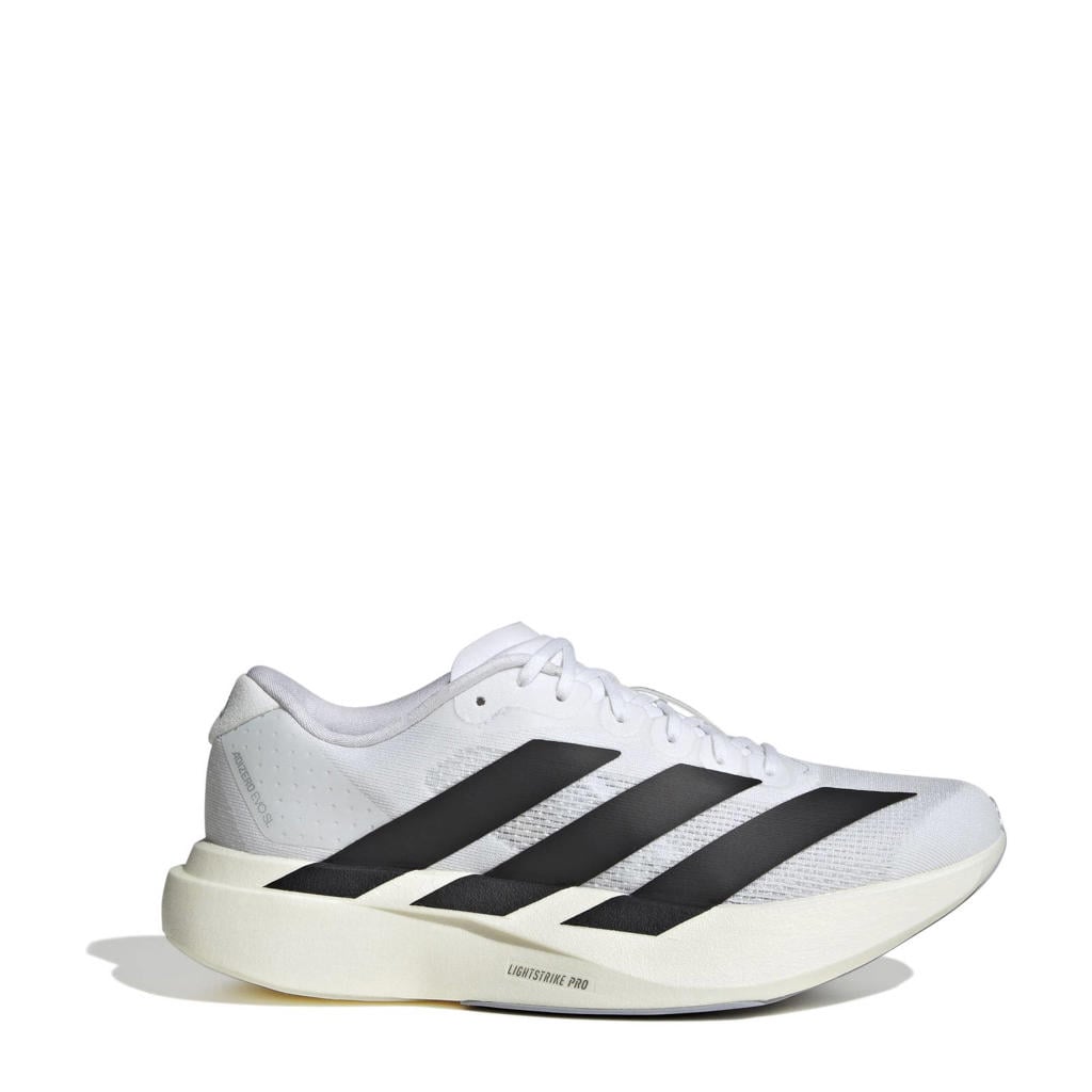 Wit en zwarte dames adidas Performance Adizero Evo SL hardloopschoenen van mesh-pu/voering: mesh/voetbed: eva met veters