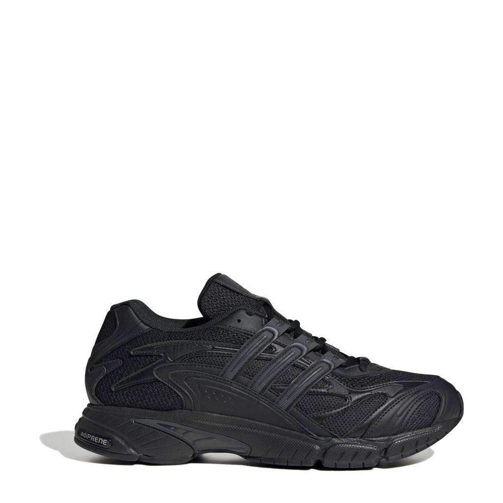 Zwarte heren adidas Originals Temper Run 2 sneakers van bovenwerk van mesh met metalen onderlagen met veters