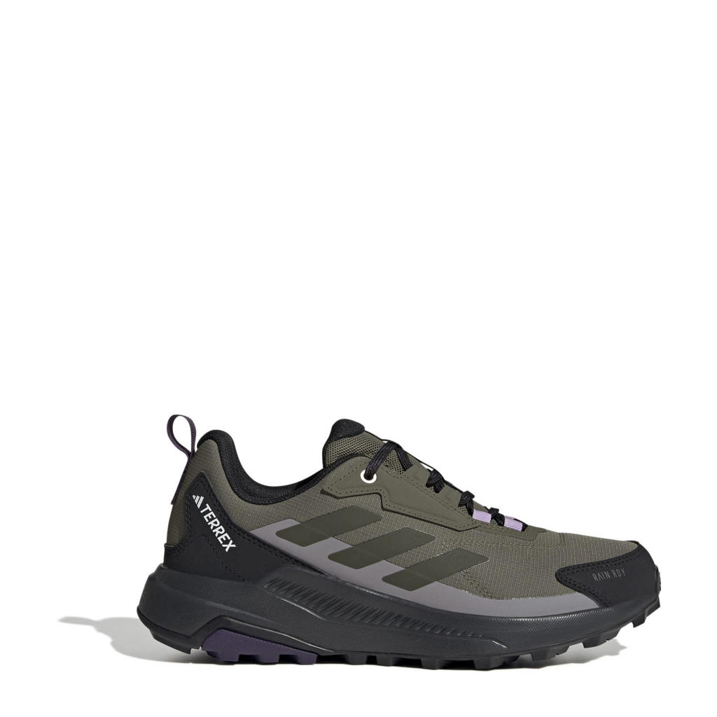 Olijfgroen en grijze dames adidas Terrex Anylander RAIN.RDY wandelschoenen van mesh-pu/voering: mesh/voetbed: eva met veters