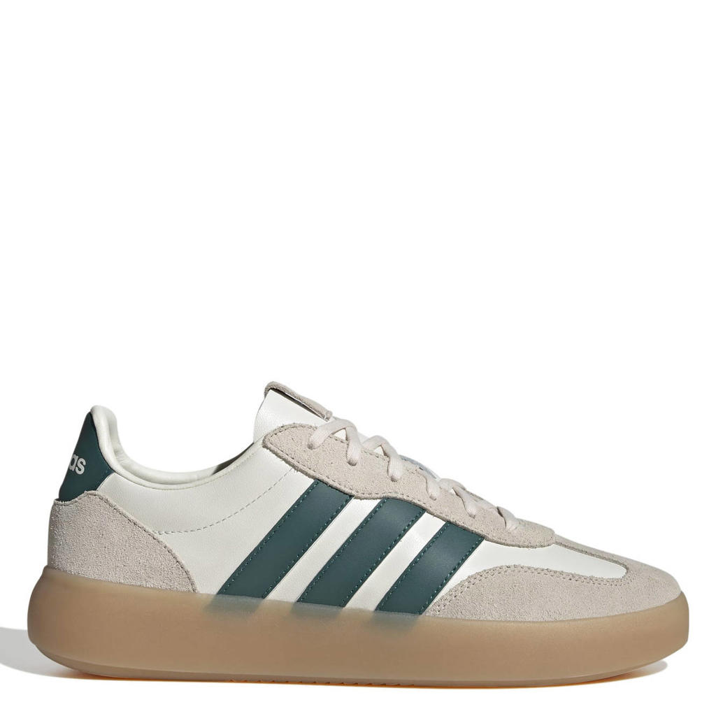 Ecru en groene heren adidas Sportswear Barreda Decode Lux leren sneakers met veters